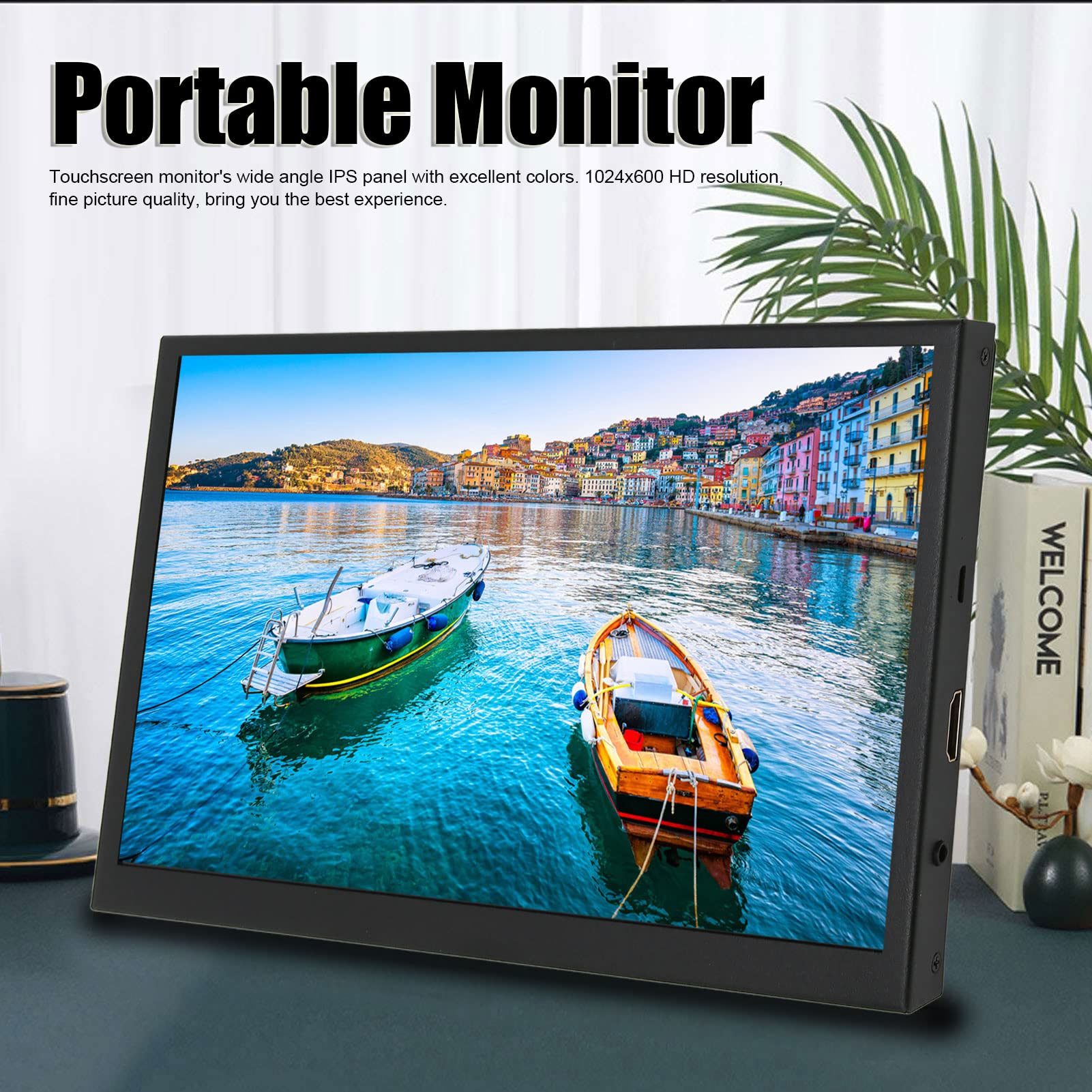 7-10 Inch Portable Touchscreen Monitor HD 1024x600 with Dual Built-in Speakers, Plug and Play for Raspberry Pi, Banana Pi, PC, Mac OS X, Laptop & TV - Perfect for DIY Projects, Gaming & Office Work