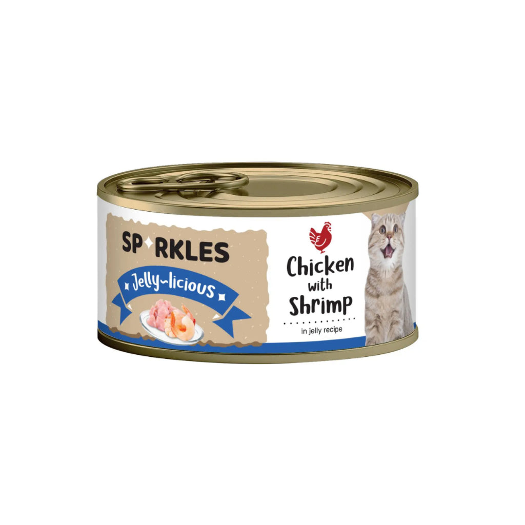 Premium Sparkles Gravylicious Jellylicious Wet Cat Food - 80g Chicken, Tuna & Salmon Recipe - Healthy Nourishing Formula for Adult Cats - Perfect for Mealtime, Weight Management & Picky Eaters