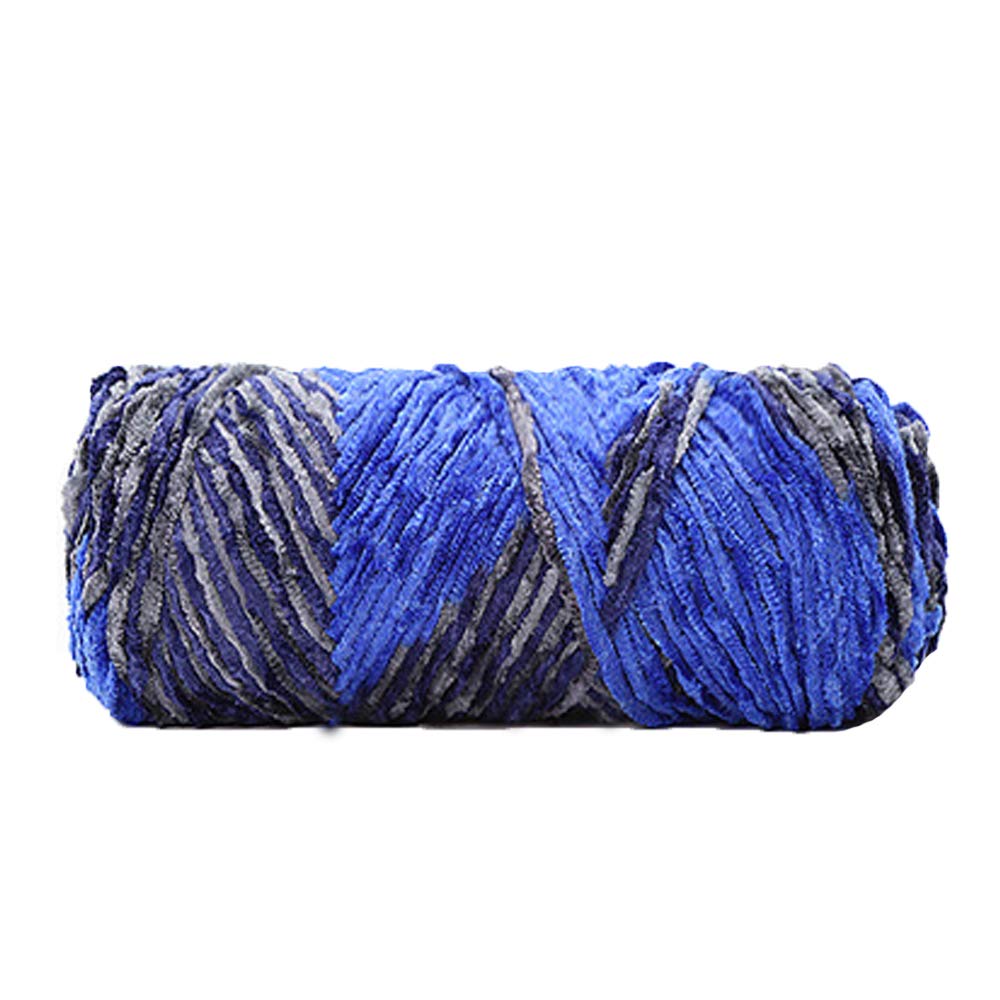 Soft Gray Blue Chenille Velvet Yarn for Crochet & Knitting - Fluffy DIY Yarn for Sweaters, Scarves, Gloves - 200g Gold Velvet Chenille Yarn - Perfect for Cozy Winter Accessories & Handmade Gifts