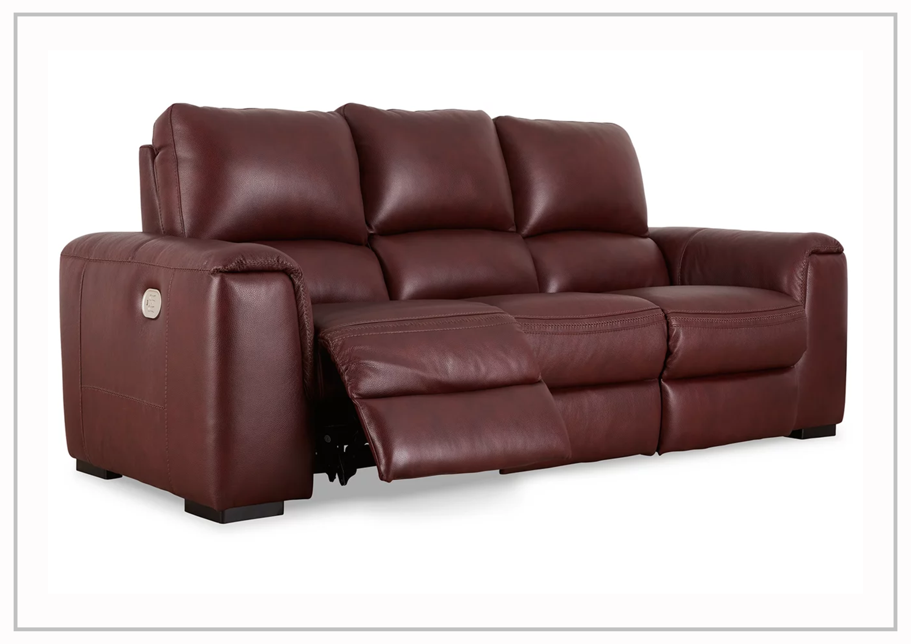 Gio Italia Adriano Premium Leather Dual Power Reclining Sofa - Modern Electric Recliner Couch for Living Room, Home Theater & Lounge Comfort