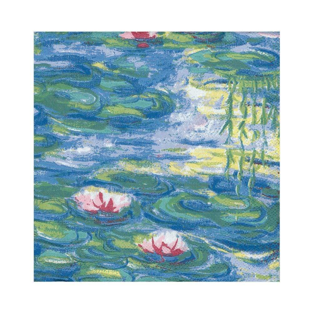 Premium Caspari Nympheas Floral Design Paper Luncheon Napkins - 2 Packs of 20 Count (40 Total) - Elegant Disposable Napkins for Dinner Parties, Weddings & Special Occasions