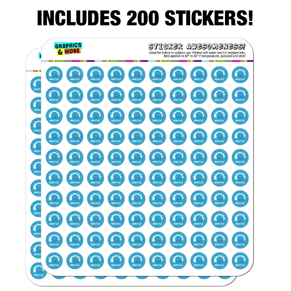 Bern It All Bernie Sanders Burning Democrat Planner Stickers - Scrapbooking, Journaling, DIY Craft Supplies for Bullet Journals, Calendars & Political Memes