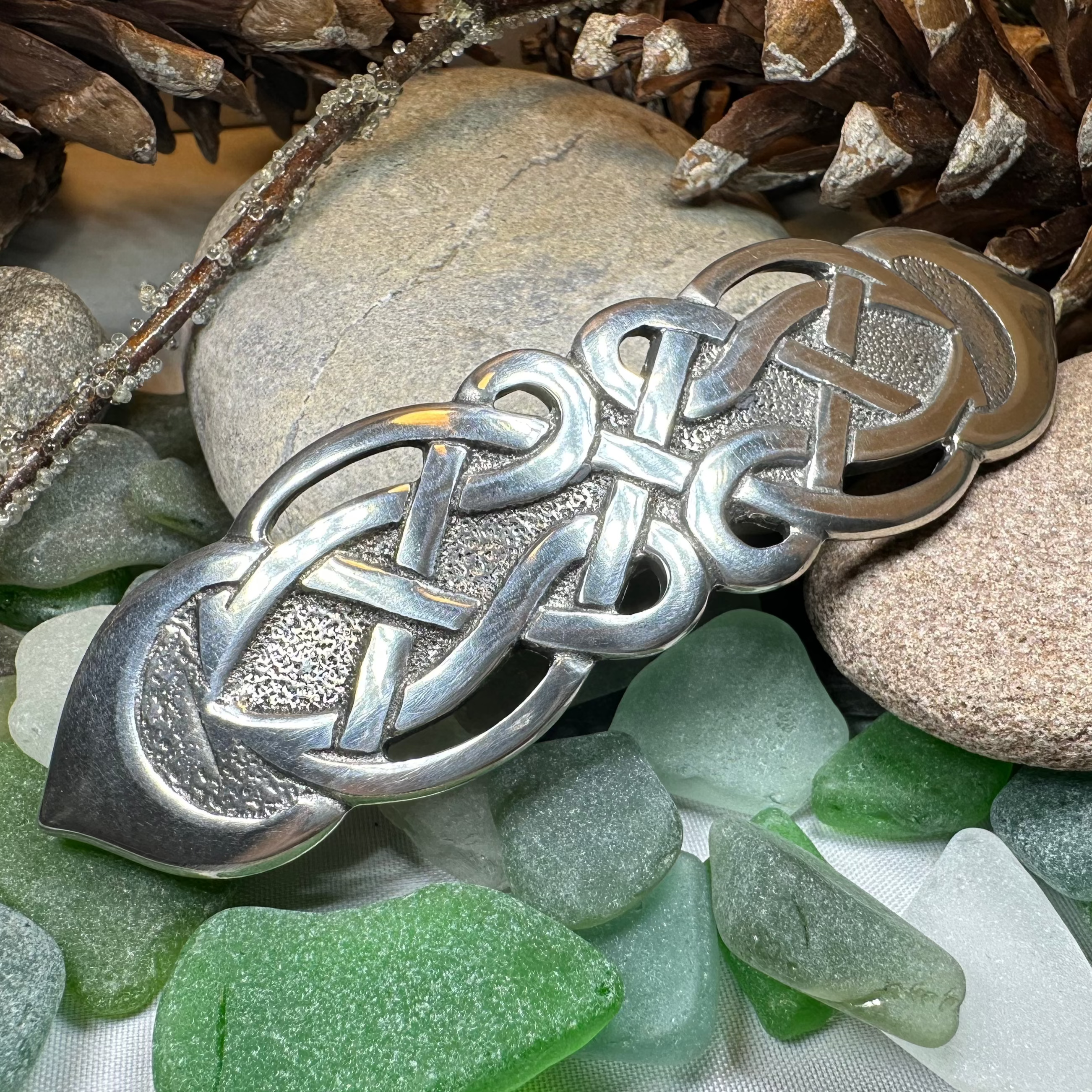 Celtic Trust Knot Hair Clip - Elegant Irish Inspired Hair Accessory for Women, Wedding, Prom & Special Occasions