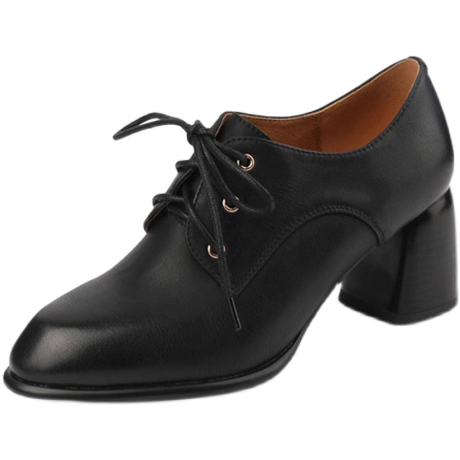 Women's Mid Heel Lace Up Casual Shoes - Elegant Spring High Heels for Office, Party & Wedding | Comfortable Dress Pumps for Women