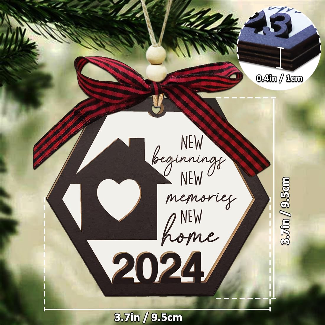 YXOTJHS 2024 New Home Ornament - Unique Housewarming Gift for New Homeowners, First Christmas Decoration - Perfect for Home Decor, Holiday Celebrations & Gift Giving