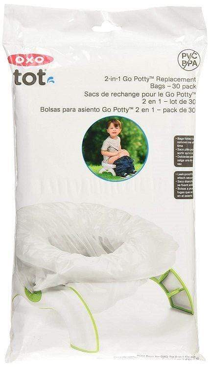 OXO Tot 2-in-1 Go Potty Refill Bags - 30 Pack Disposable Travel Potty Liners for Toddlers | Portable Toilet Solution for Camping, Road Trips & Outdoor Adventures