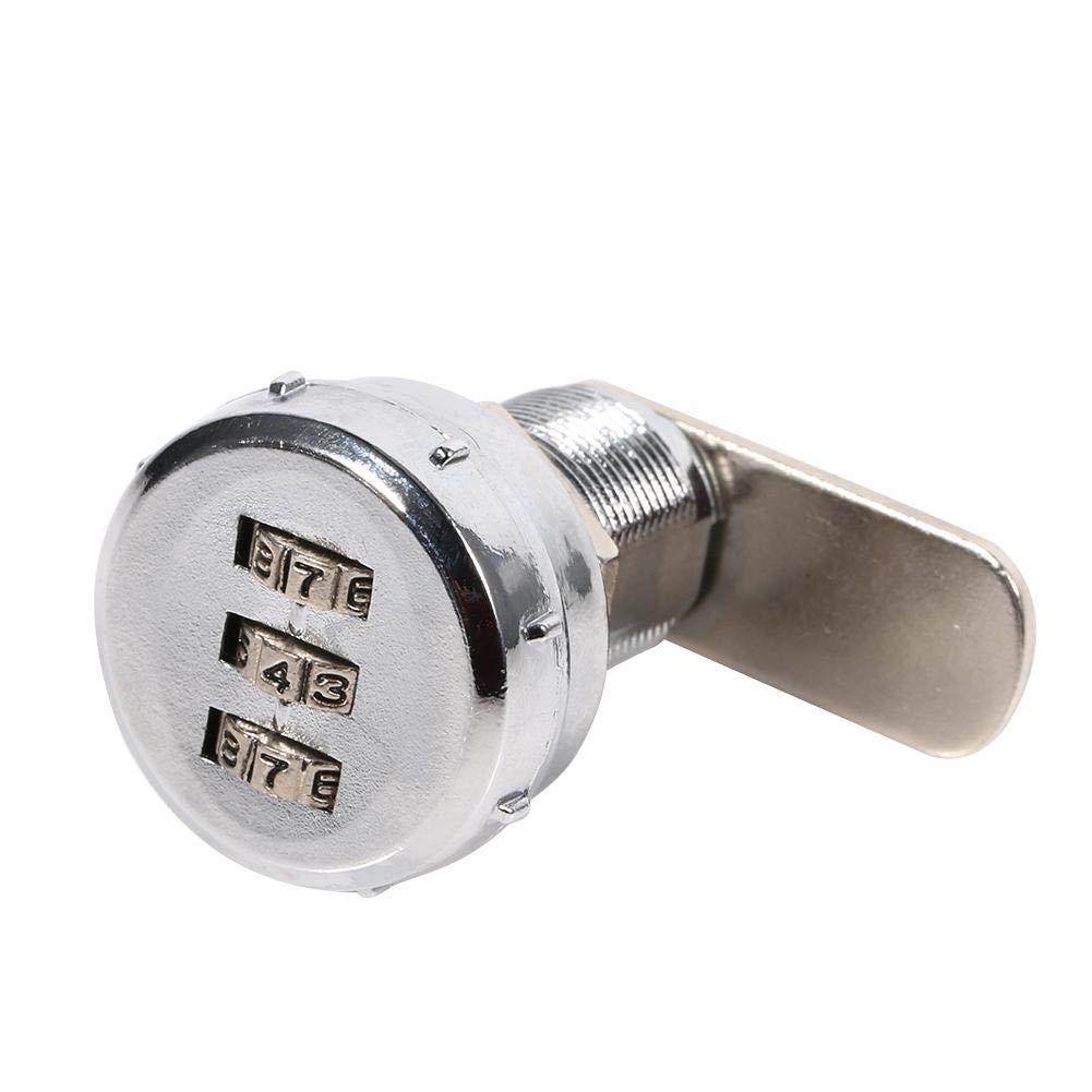 3 Digit Combination Cam Lock for Cabinets & File Drawers - Adjustable for Different Thickness (0.8-1.5mm) - Secure Cabinet Lock for Home, Office & School Use