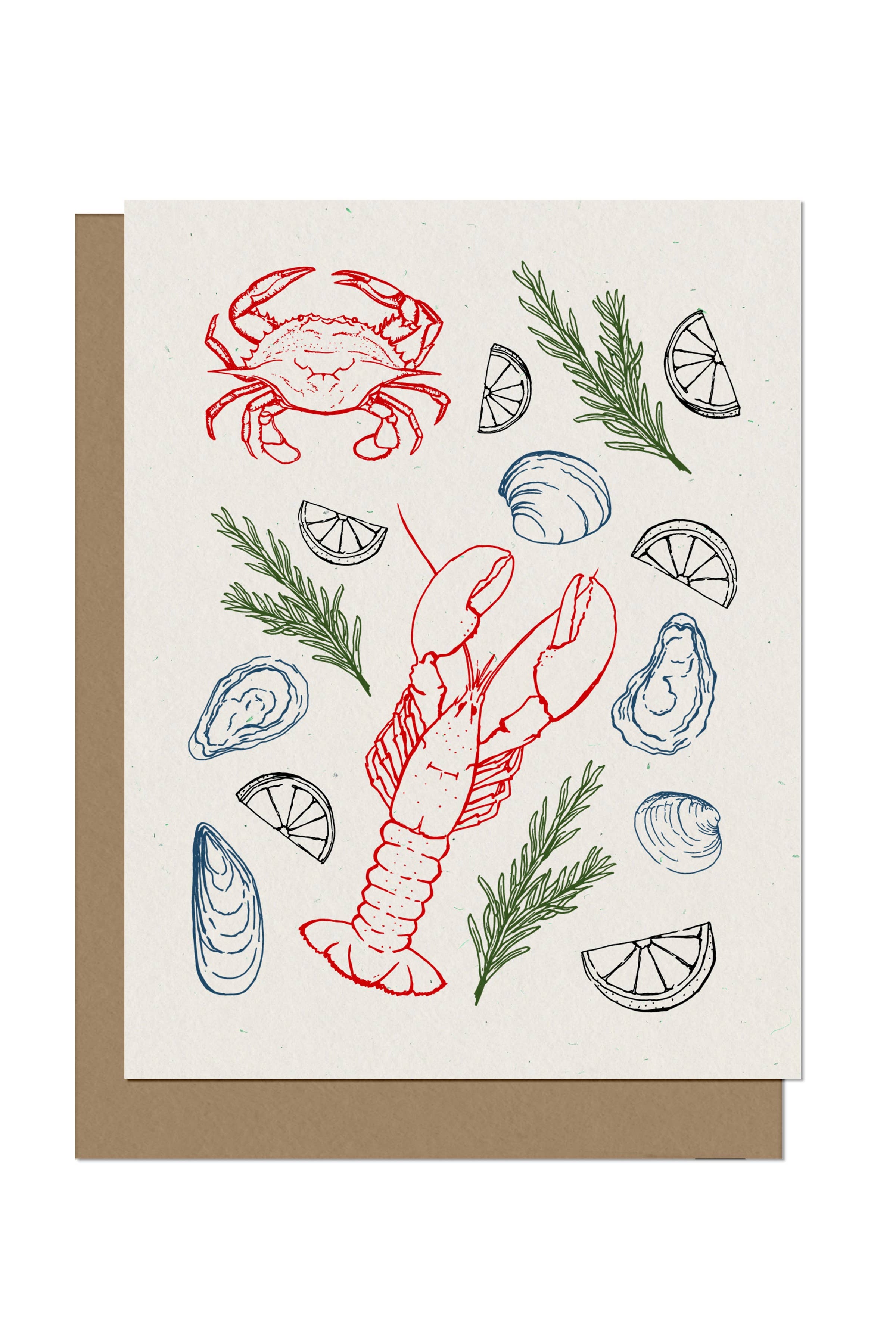 Premium Seafood Blank Greeting Cards - Bulk Blank Note Cards for Thank You, Invitations, and Special Occasions | Perfect for Restaurants, Catering, and Seafood Lovers