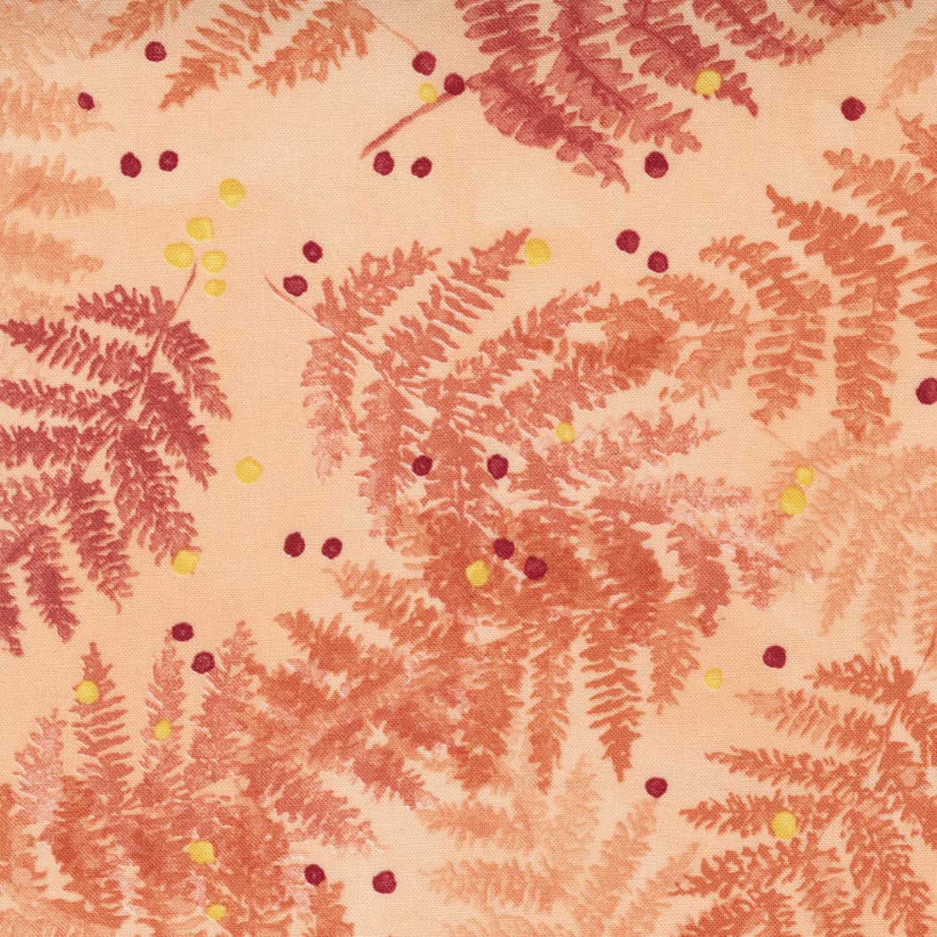 Robin Pickens Carolina Lilies Quilt Fabric - Floral Fern Design Style 48702/14 in Peach | Premium Cotton Material for Quilting, Home Decor & DIY Craft Projects