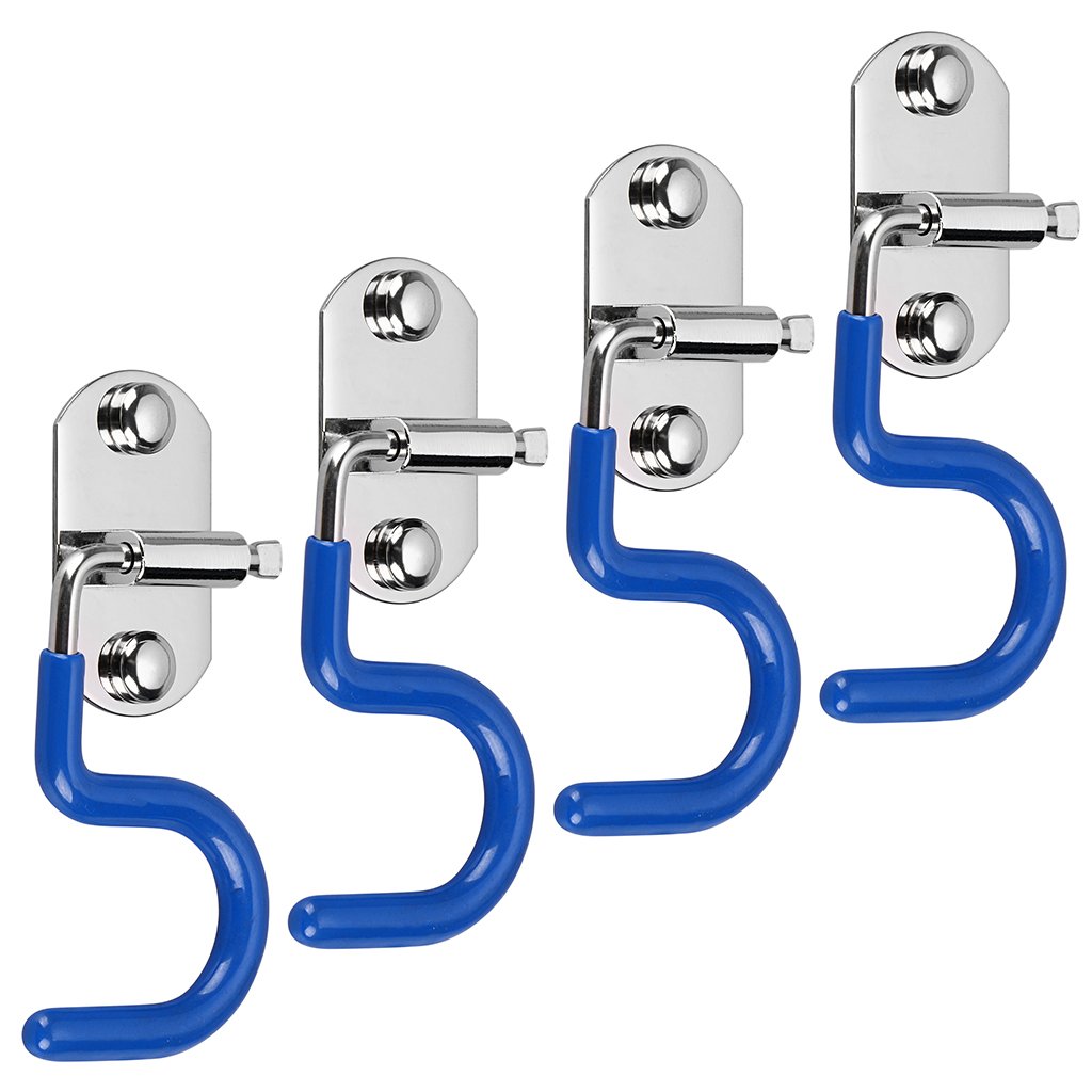 4-Pack S-Type Wall Mounted Broom & Mop Holder Organizer - Heavy Duty Stainless Steel Cleaning Tool Storage for Kitchen, Garage, Laundry Room - Space Saving Solution for Brooms, Mops, Rakes & Cleaning Supplies