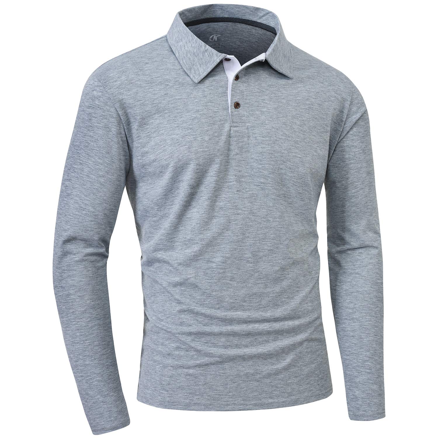 YuKaiChen Men's Long Sleeve Polo Shirt - Breathable Golf Shirt for Men, Casual Work & Business Wear, Perfect for Office, Golfing and Outdoor Activities