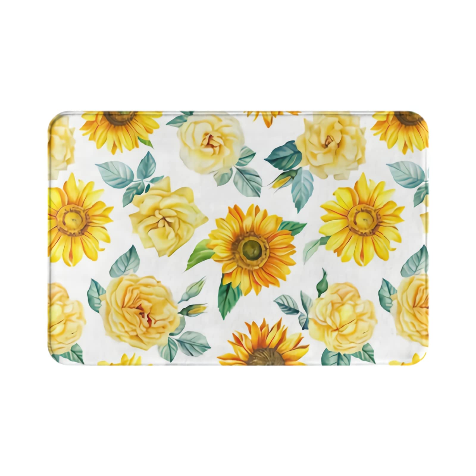 Premium Non-Slip Sunflower Bath Mat Set - Ultra Absorbent Washable Flannel Bathroom Rug, Kitchen Floor Mat for Bedroom, Entryway & Indoor Use (15.7x26.3 Inches) - Perfect for Bathrooms, Kitchens, Front Doors & Cozy Home Decor