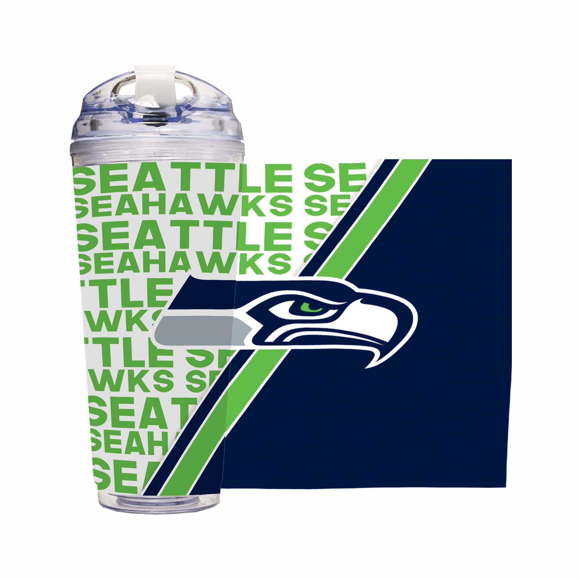 Official NFL Licensed 24oz Acrylic Tumbler with Hinged Lid - Double Wall Insulated Football Cup for Hot & Cold Drinks - Perfect for Game Day, Tailgating, and Office Use