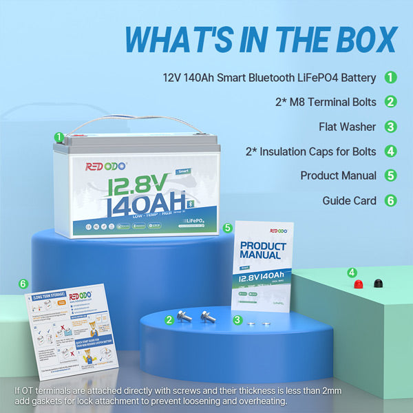 Redodo 12V 140Ah Group 31 Lithium Battery with Bluetooth - 40% More Capacity - Deep Cycle Battery for RV, Marine, Solar Home, Off-Grid Power & Emergency Backup