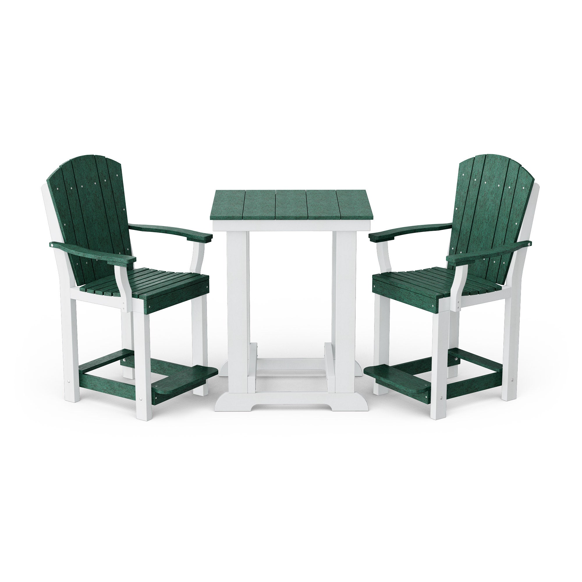 Heritage 3-Piece Patio Counter Height Bar Set - Outdoor Bistro Table & Stools for Backyard, Deck, Garden, Poolside Dining & Entertaining