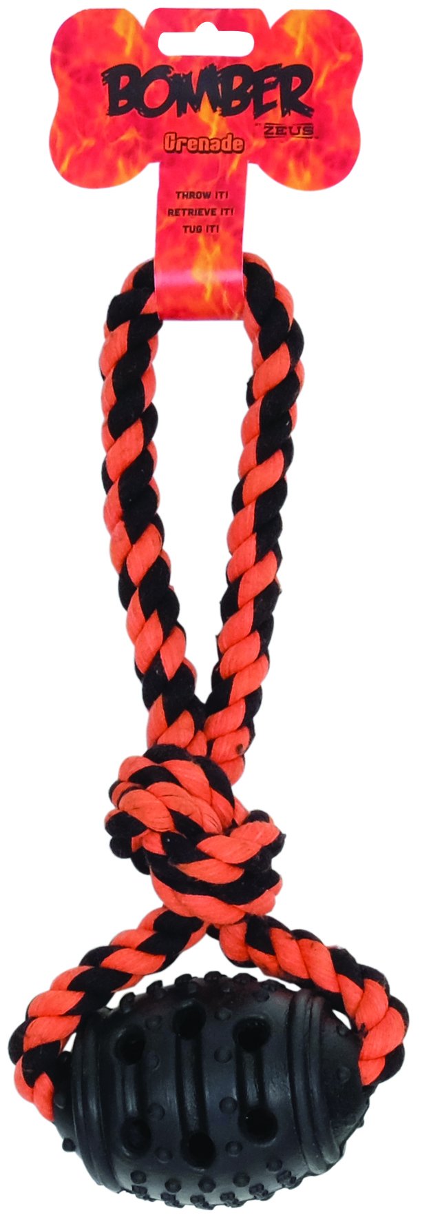 ZEUS Bomber Grenade Interactive Dog Toy - Tough & Durable Chew Toy for Aggressive Chewers - Perfect for Fetch, Training & Playtime