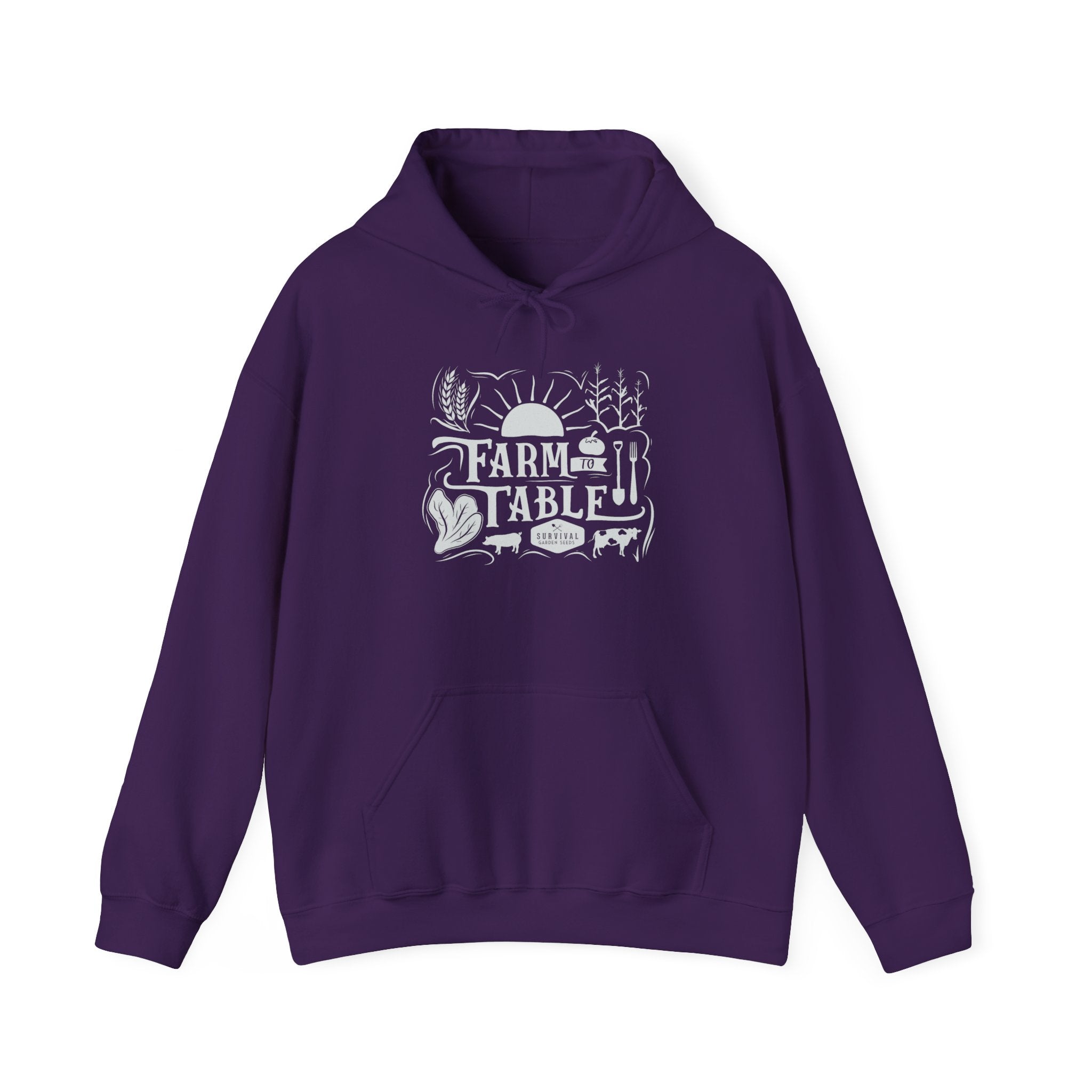 Farm to Table Unisex Hooded Sweatshirt - Cozy Agriculture Inspired Pullover for Men & Women | Perfect for Farmers Market, Outdoor Adventures & Casual Wear