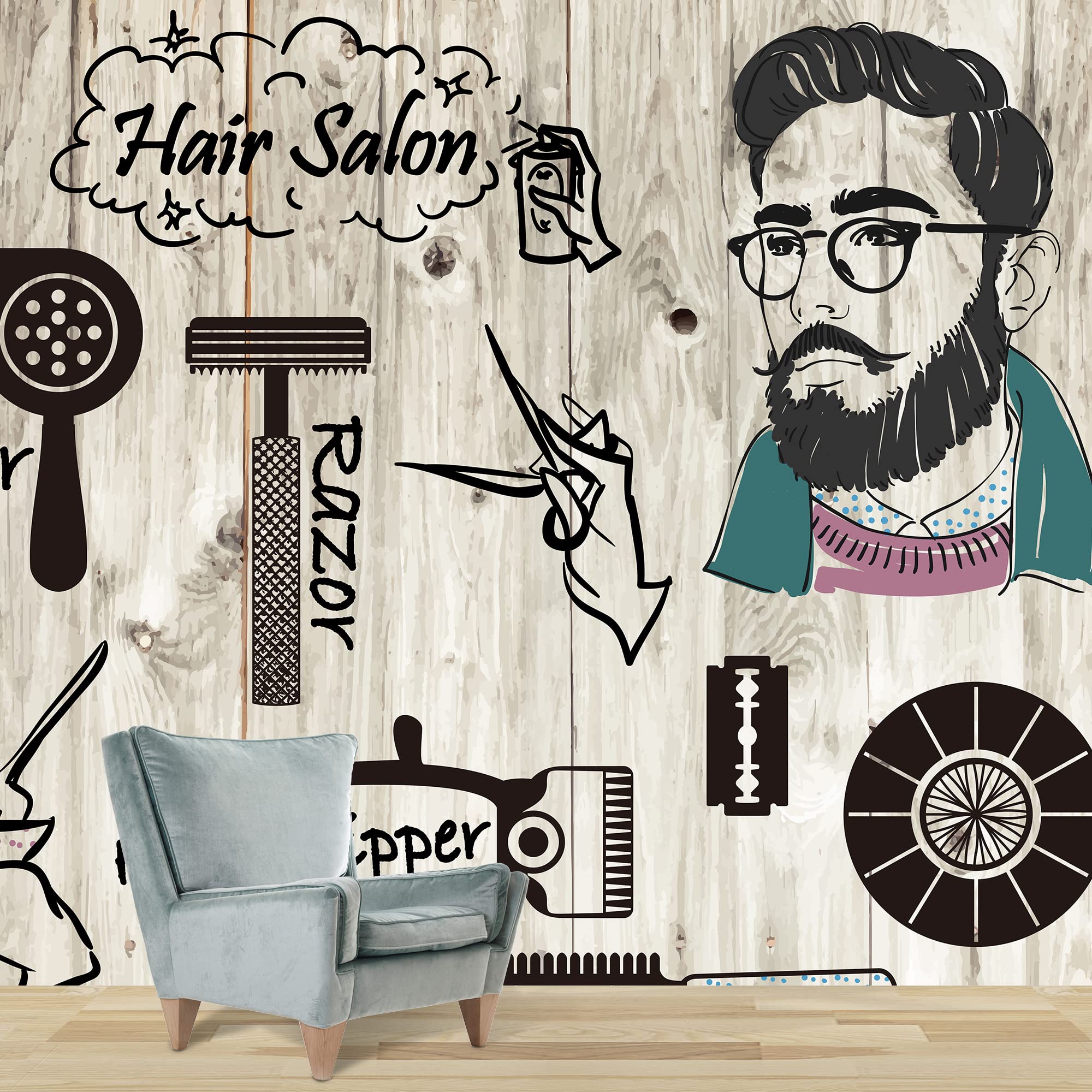 Abstract Banksy Street Art Removable Wallpaper - Peel and Stick Wall Mural for Bedroom (66x96 inches) | Easy DIY Home Decor & Accent Wall Design