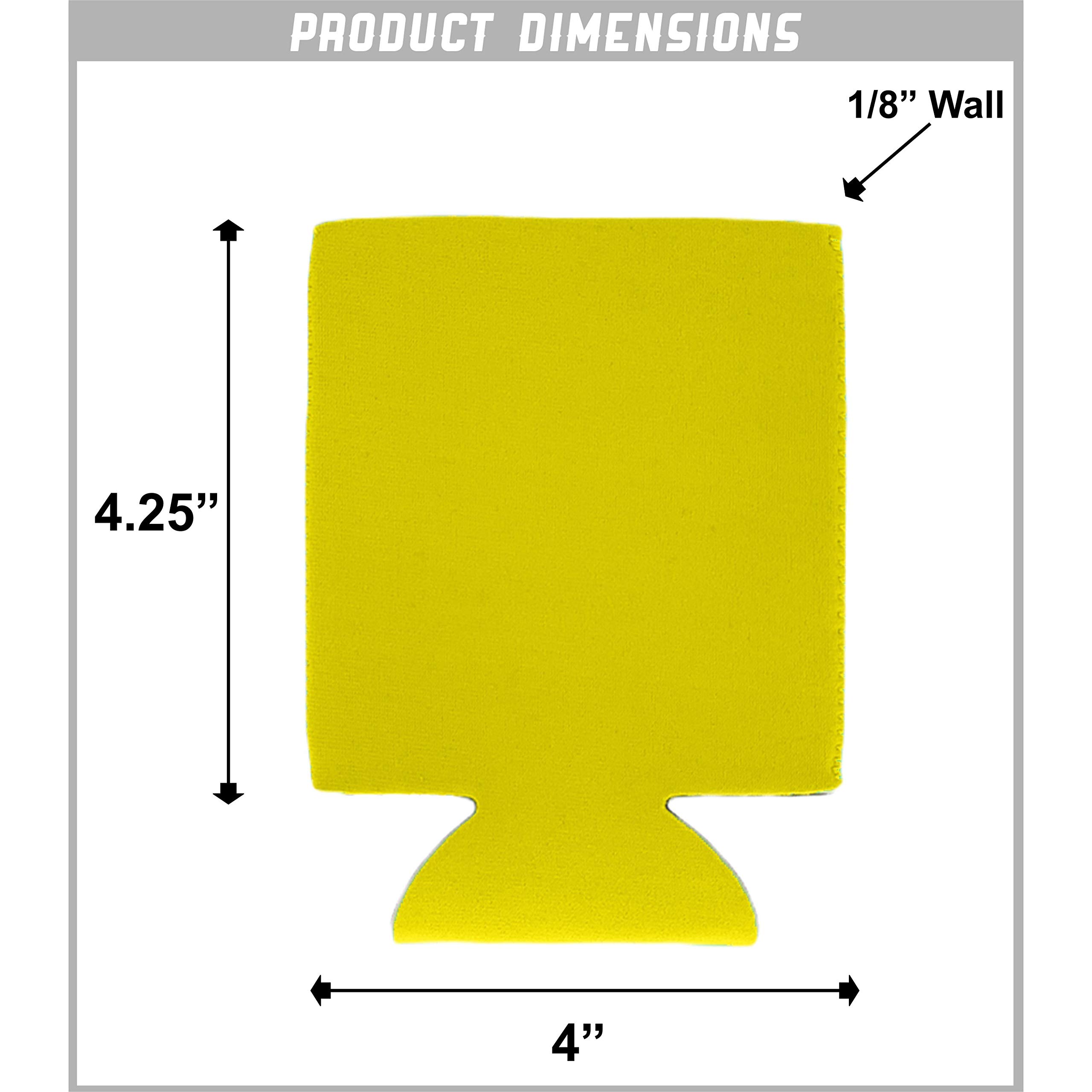 Dinosaur Collapsible Can Cooler - Insulated Beer Soda Can Holder (Yellow, 1-Pack) for Camping, BBQs, Beach Parties & Outdoor Events