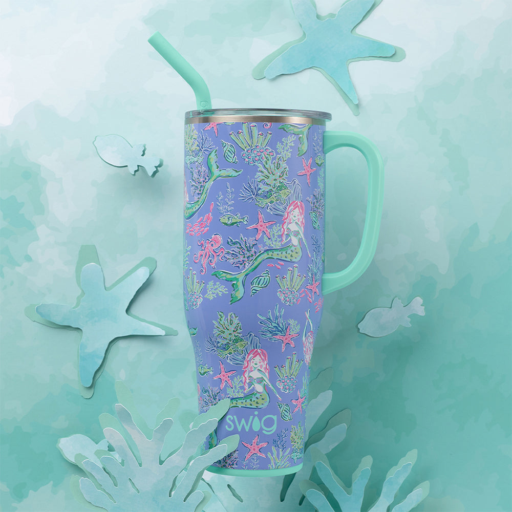 Under the Sea Mega Mug 40oz - Large Insulated Tumbler with Lid & Straw - Perfect for Iced Coffee, Smoothies & Beach Vacations