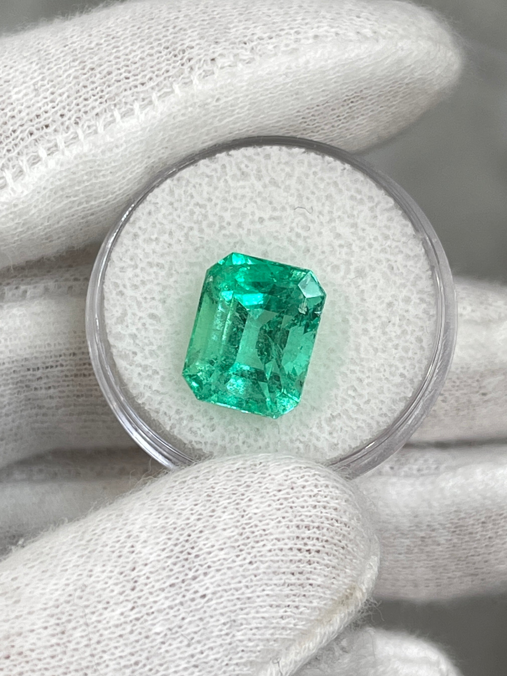 6.79 Carat 12x10mm Natural Loose Colombian Emerald - Classic Emerald Cut, Ethically Sourced, AAA Quality Green Gemstone for Jewelry Making, Engagement Rings & Luxury Gifts