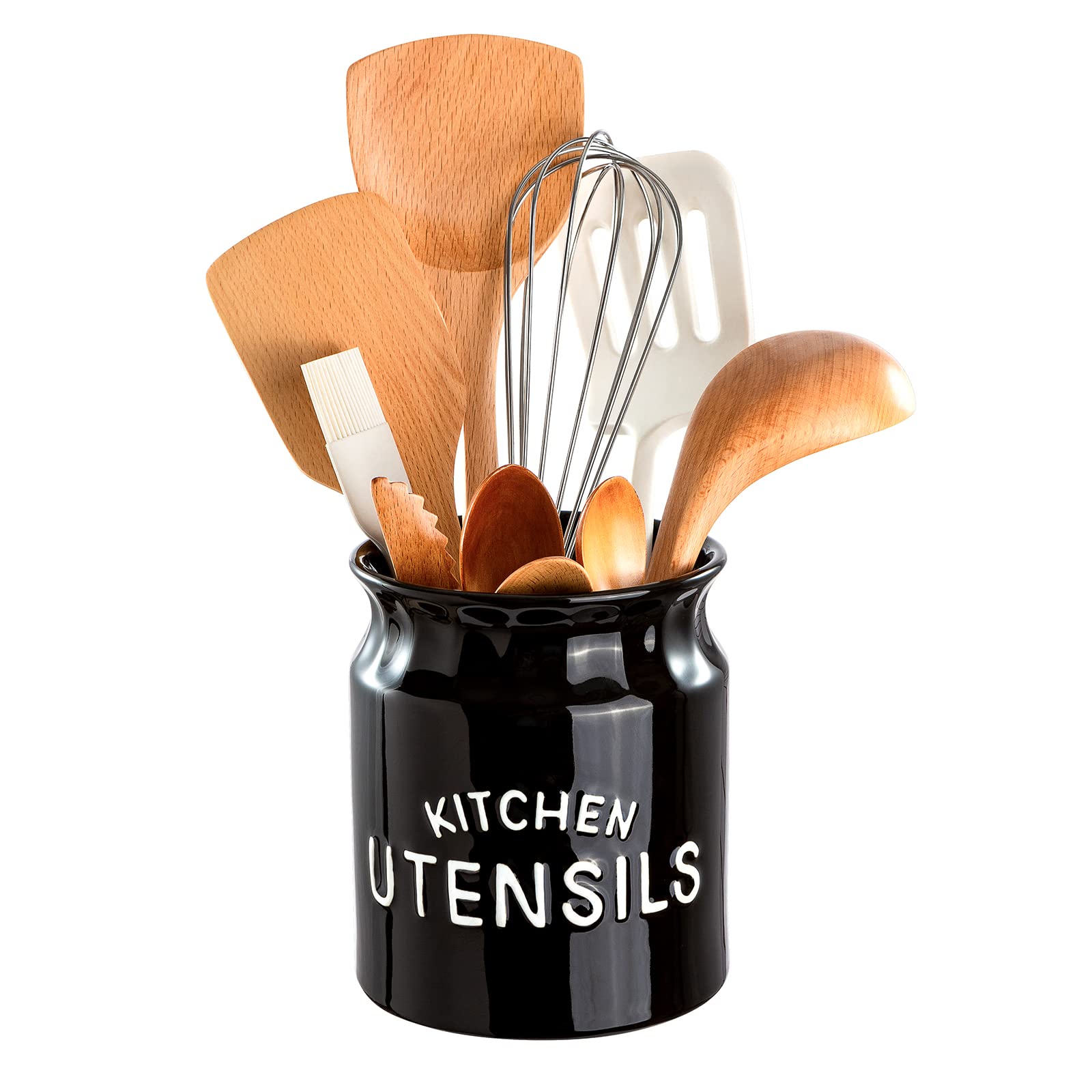 Farmhouse Ceramic Utensil Holder - 6.5