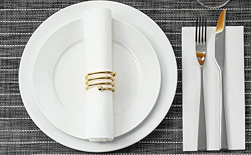 50 Pack Disposable Guest Towels - Premium White Linen Feel Napkins | Eco-Friendly Bathroom Paper Hand Towels for Parties, Christmas, Halloween, Thanksgiving | Perfect for Home, Restaurants & Events