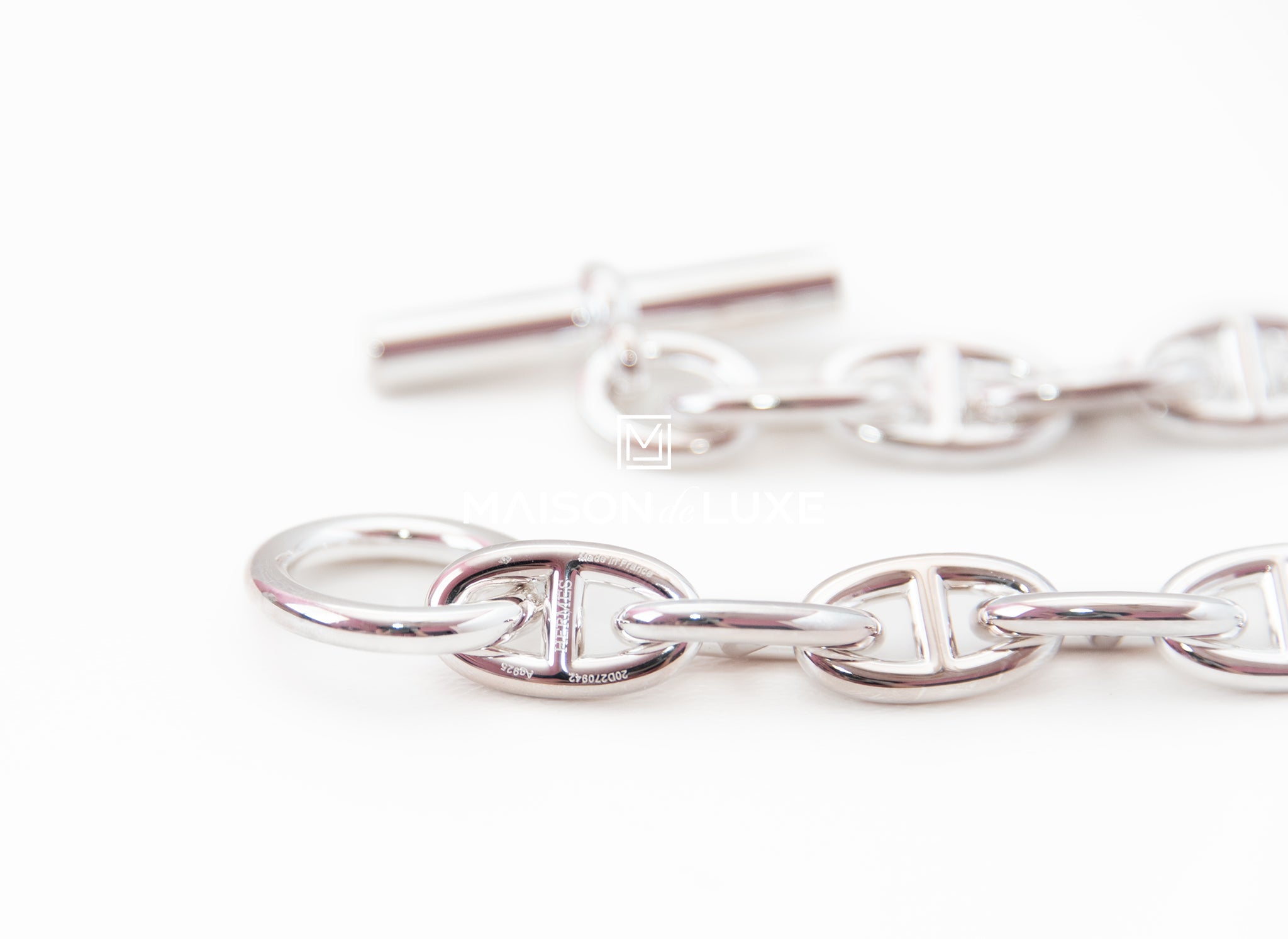 Hermes Chaine d'Ancre GM Sterling Silver Necklace for Women - 925 Silver Anchor Chain Necklace - Luxury Jewelry Gift for Her - Perfect for Parties, Weddings & Special Occasions