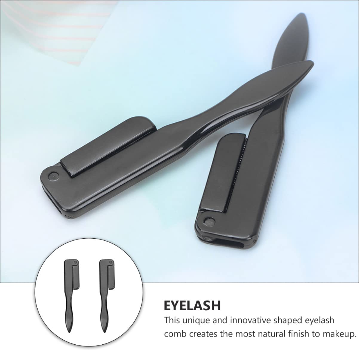 LALAFINA Professional Stainless Steel Eyebrow Brush & Double-Ended Eyelash Comb Set - Perfect for Home Salon, Eyebrow Grooming & Lash Extension Care