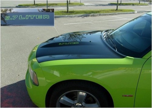 Dodge Charger 5.7L Cowl Hood Decals Pair - Gloss Black Vinyl Stickers for Car Customization | Perfect for Muscle Car Enthusiasts & Automotive Decoration