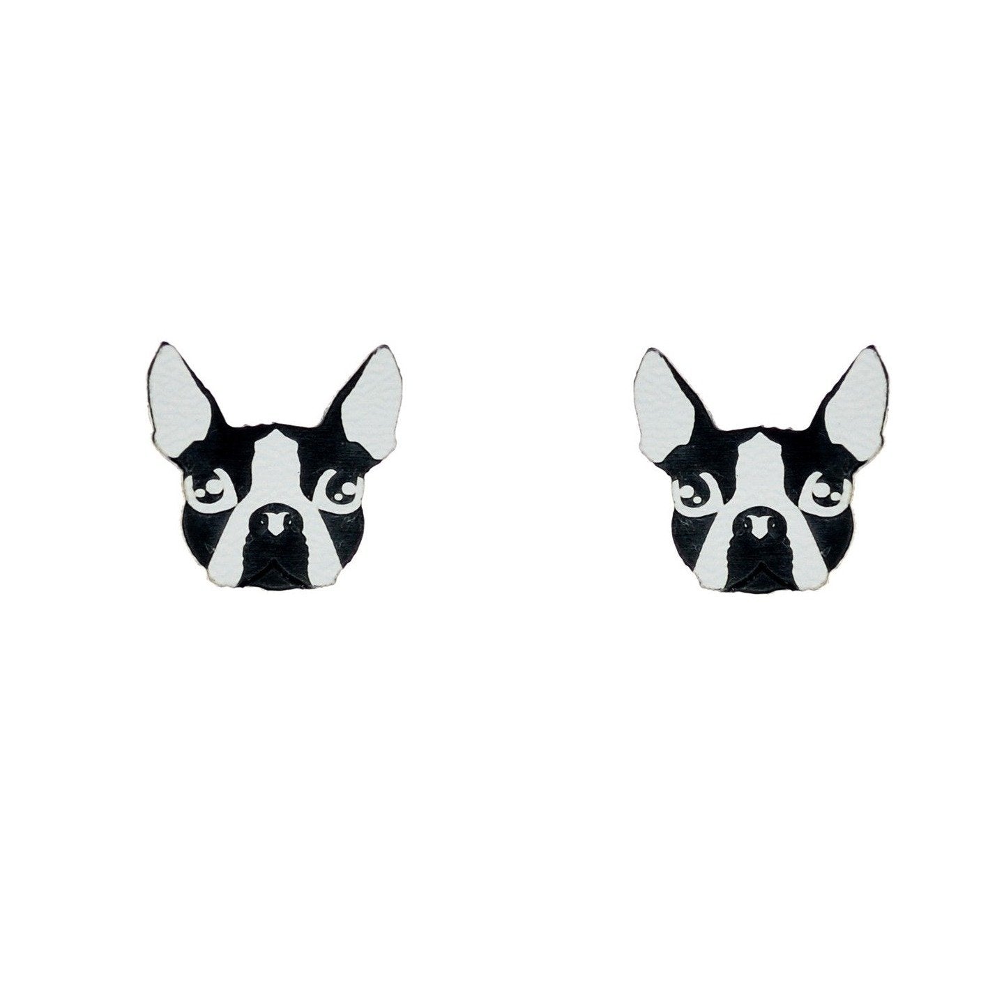 Stylish Black and White Boston Terrier Stud Earrings for Women - Perfect Gift for Dog Lovers, Pet Jewelry for Casual Wear & Special Occasions