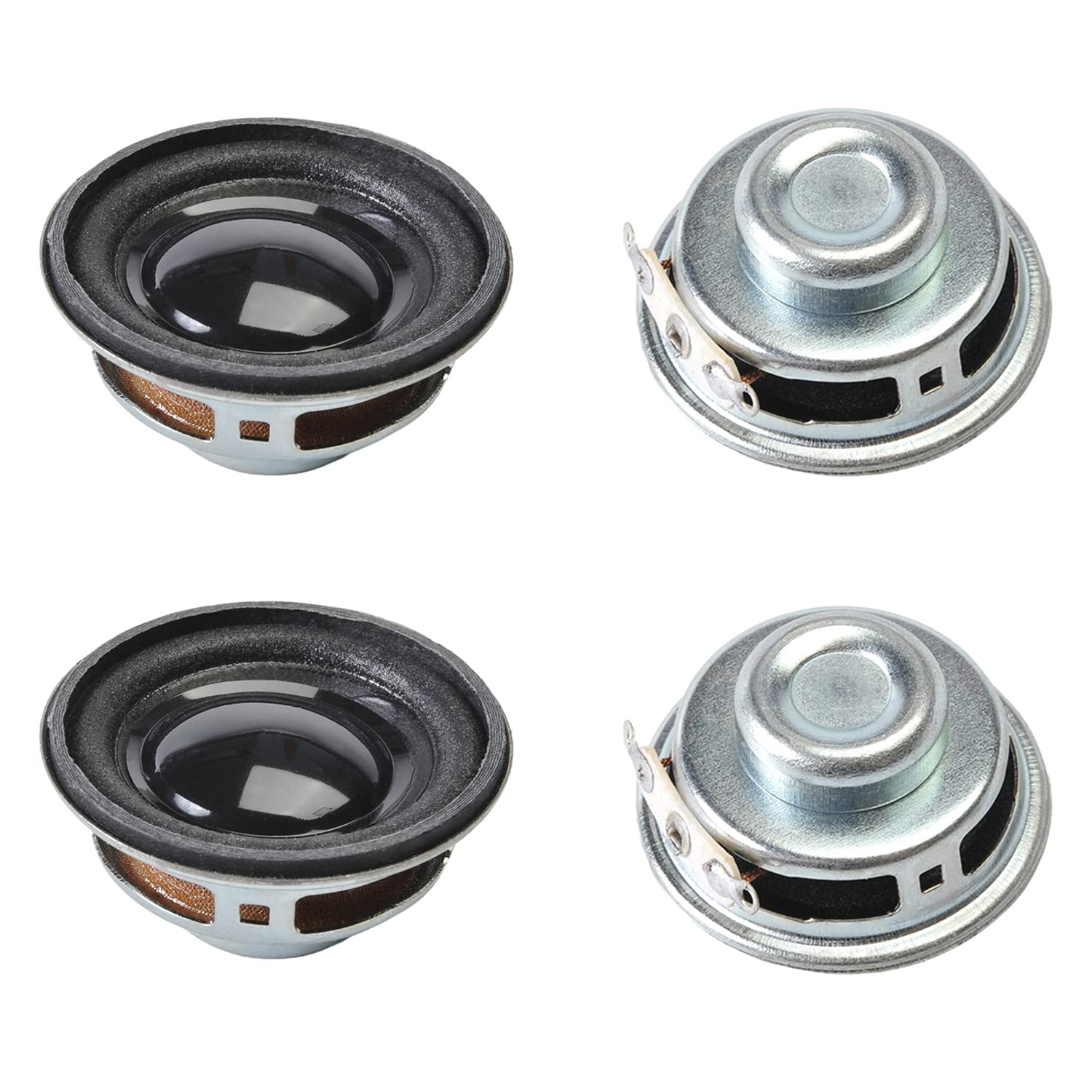 Fielect 2PCS 3W 4 Ohm 36mm Round Magnetic Speaker for DIY Audio Projects - Perfect Replacement Loudspeaker for Bluetooth Speakers, Guitar Amps, and Home Theater Systems