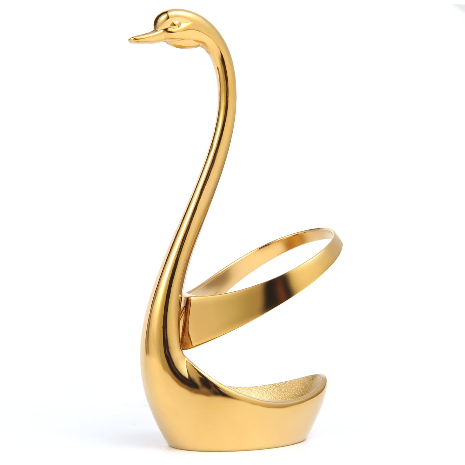 Elegant Small Gold Swan Base Holder for Coffee Bar & Dining Table - Perfect for Wedding, Party & Home Decor - Stylish Display for Candles, Flowers or Desserts
