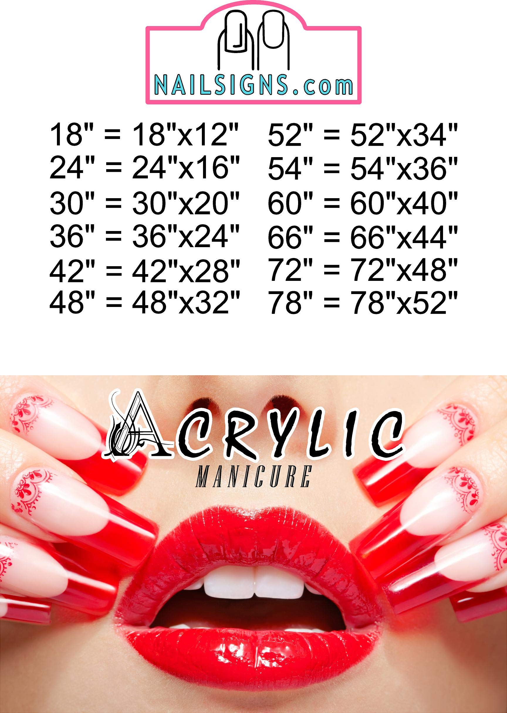 Acrylic IX Nail Salon Sign - 48