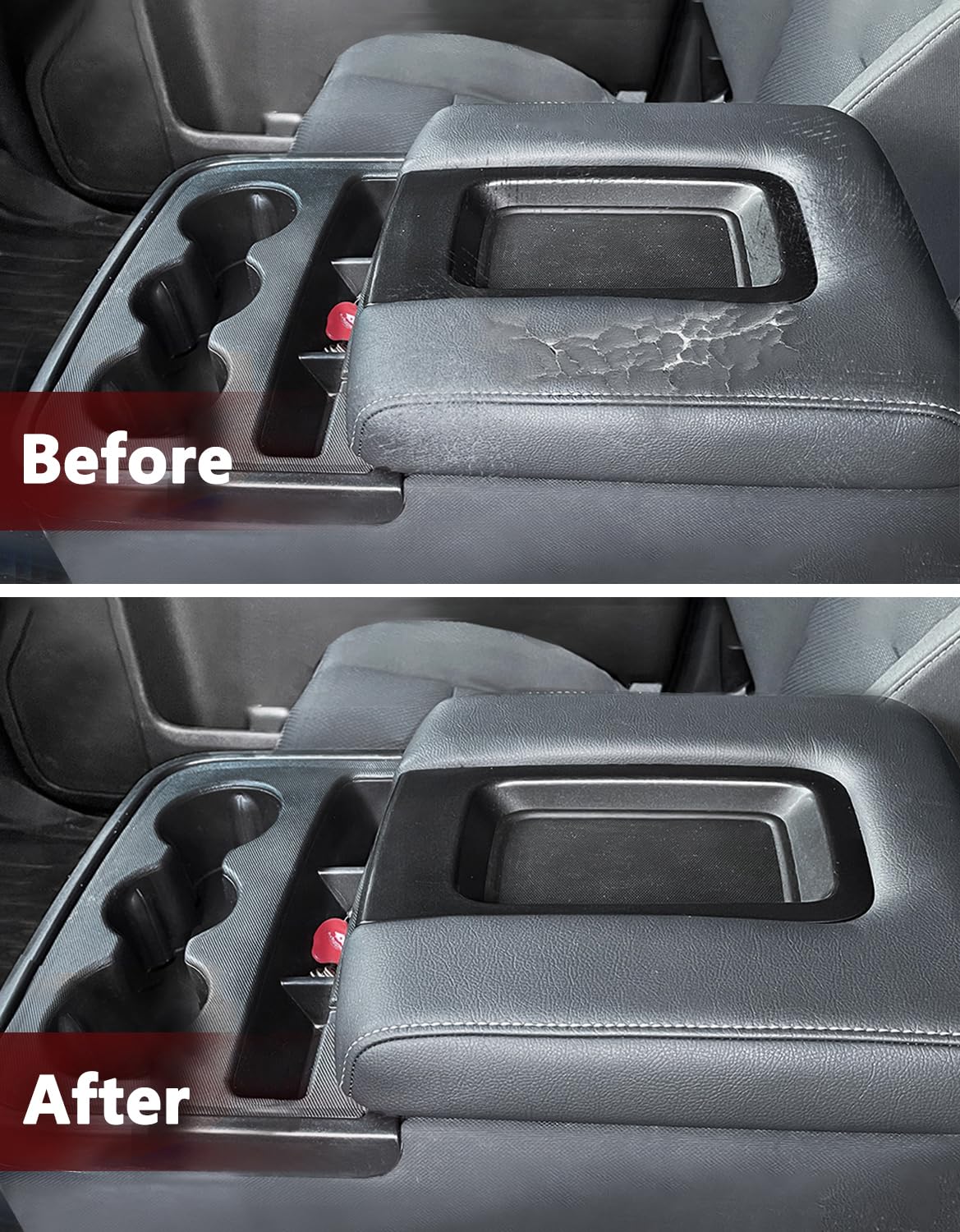 KBH Auto Center Console Armrest Cover Replacement for Chevy Silverado & GMC Sierra 1500/2500/3500 (2014-2018) - Premium Vinyl Leather, Anti-Scratch Protection, Split Bench Jump Seat - Dark Ash Gray | Perfect for Road Trips, Daily Commutes & Truck Interior Protection