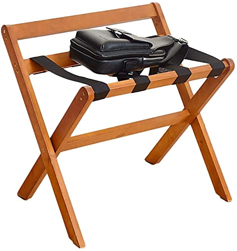 DIEFMJ Wooden Folding Luggage Rack - Hotel & Travel Suitcase Holder with Storage Tray - Space-Saving Floor Stand for Guest Rooms, Bedrooms & Entryways - Perfect for Organizing Luggage in Small Spaces