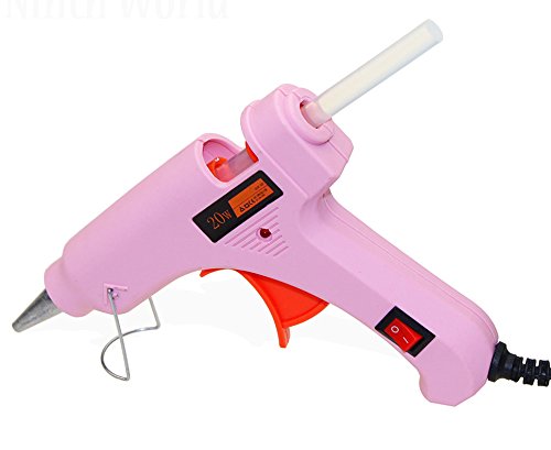 FADMAN 7mm Hot Glue Gun Kit with 28 Glue Sticks - 20W Mini Pink Glue Gun for DIY Crafts, Home Repairs & School Projects (On/Off Switch & Indicator Light) - Perfect for Scrapbooking, Jewelry Making & Woodworking