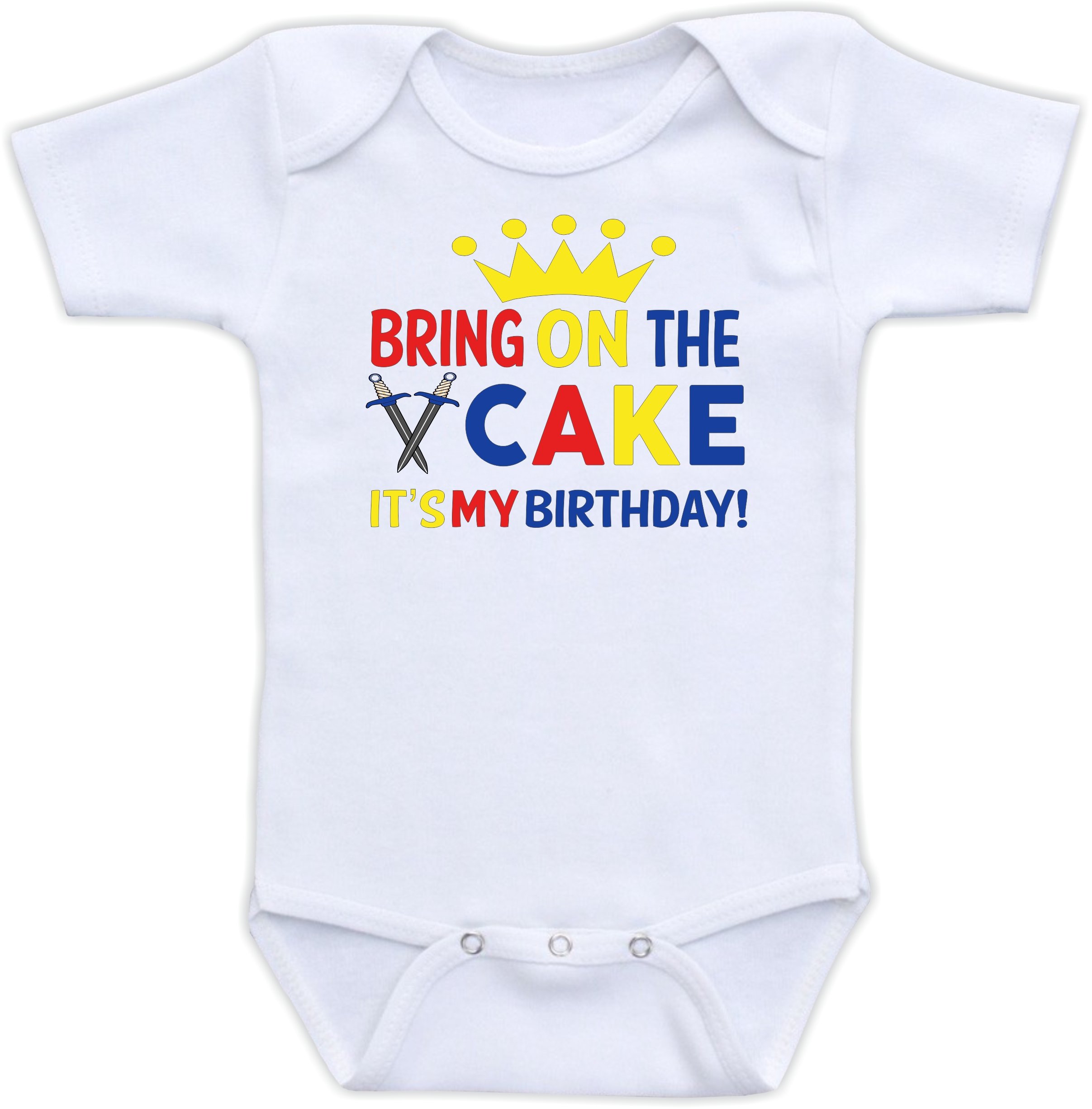 First Birthday Boy Bodysuit - Cute 'Bring On The Cake' Baby Outfit for Birthday Celebrations & Photo Shoots