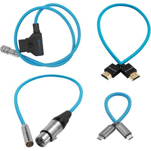 Kondor Blue Premium HDMI & USB-C Cable Pack for Blackmagic Pocket Cinema Camera 6K & 4K - 4 Pack High-Speed Cables for Professional Filmmaking & Studio Production