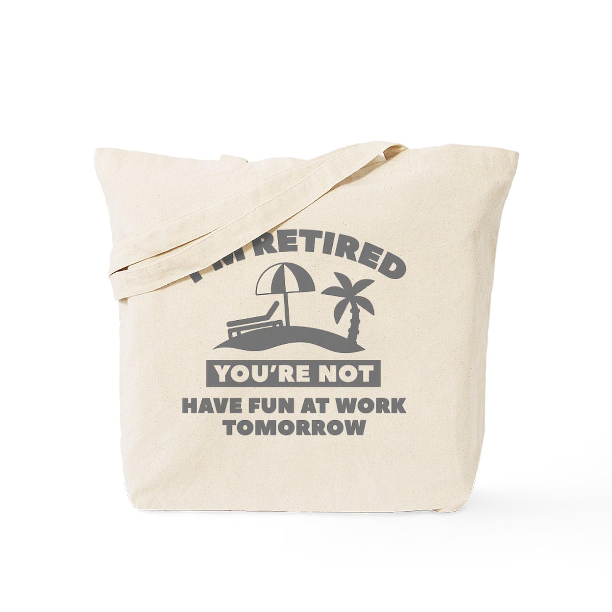 Retired Tote Bag - Natural Canvas Reusable Shopping Bag for Seniors | Eco-Friendly Grocery Tote for Retirement Gifts & Daily Use