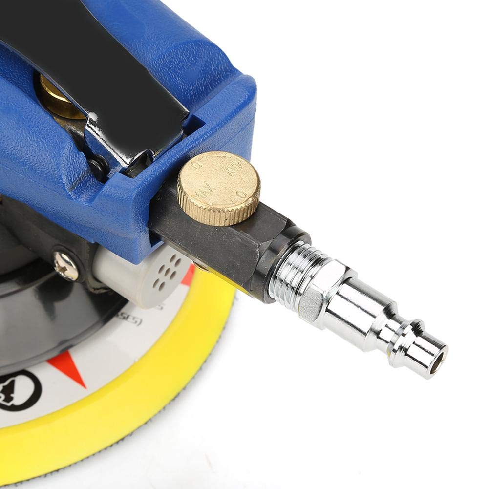 6 Inch Low Noise Pneumatic Random Orbital Sander - 5/6 Inch Wood & Metal Polishing Sander with Low Air Consumption - Perfect for Woodworking, Metal Finishing & DIY Projects