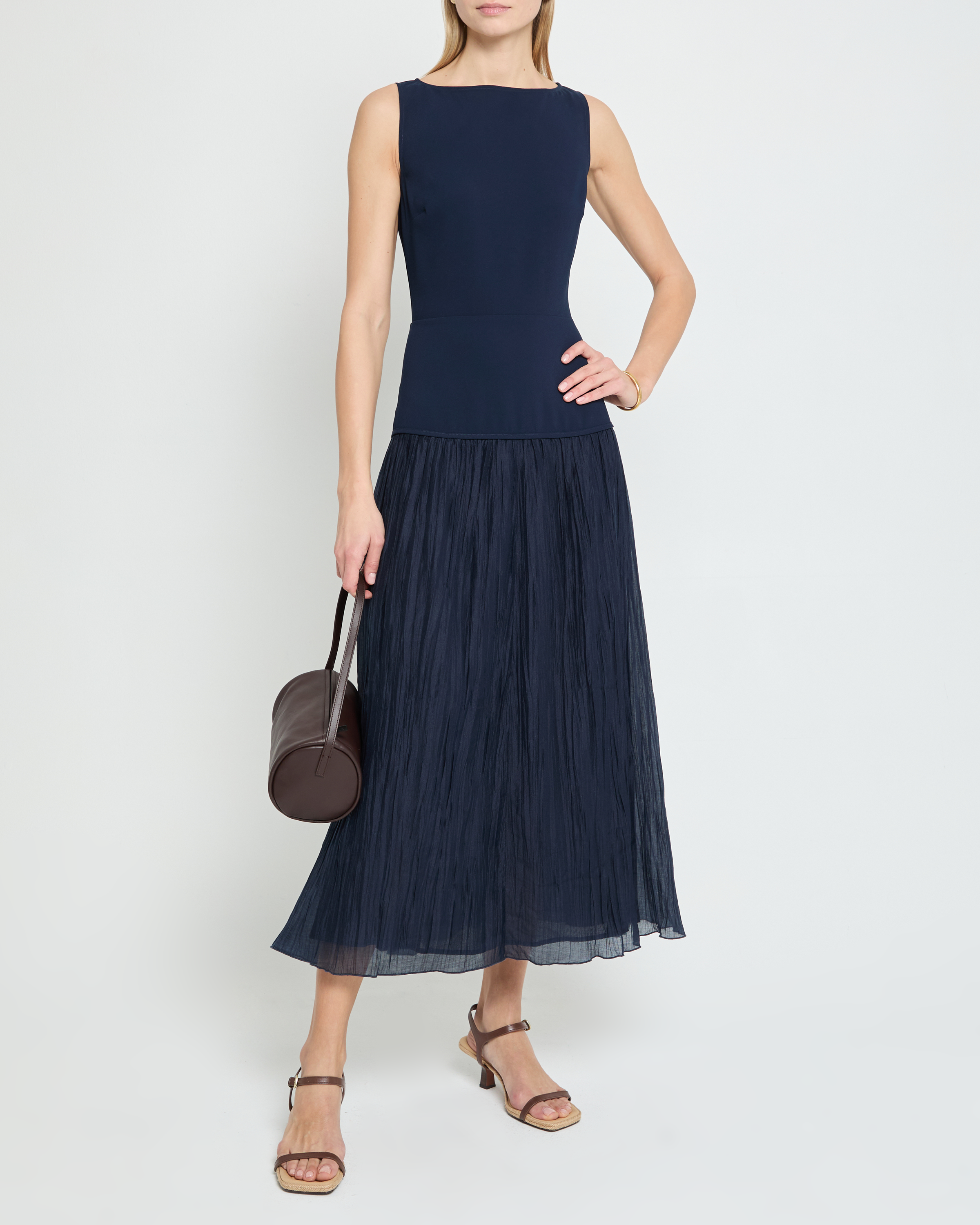Erin Dress - Women's Navy Blue Casual Dress with Short Sleeves | Perfect for Office, Party & Summer Outfits | Style K25Wdrs0151G