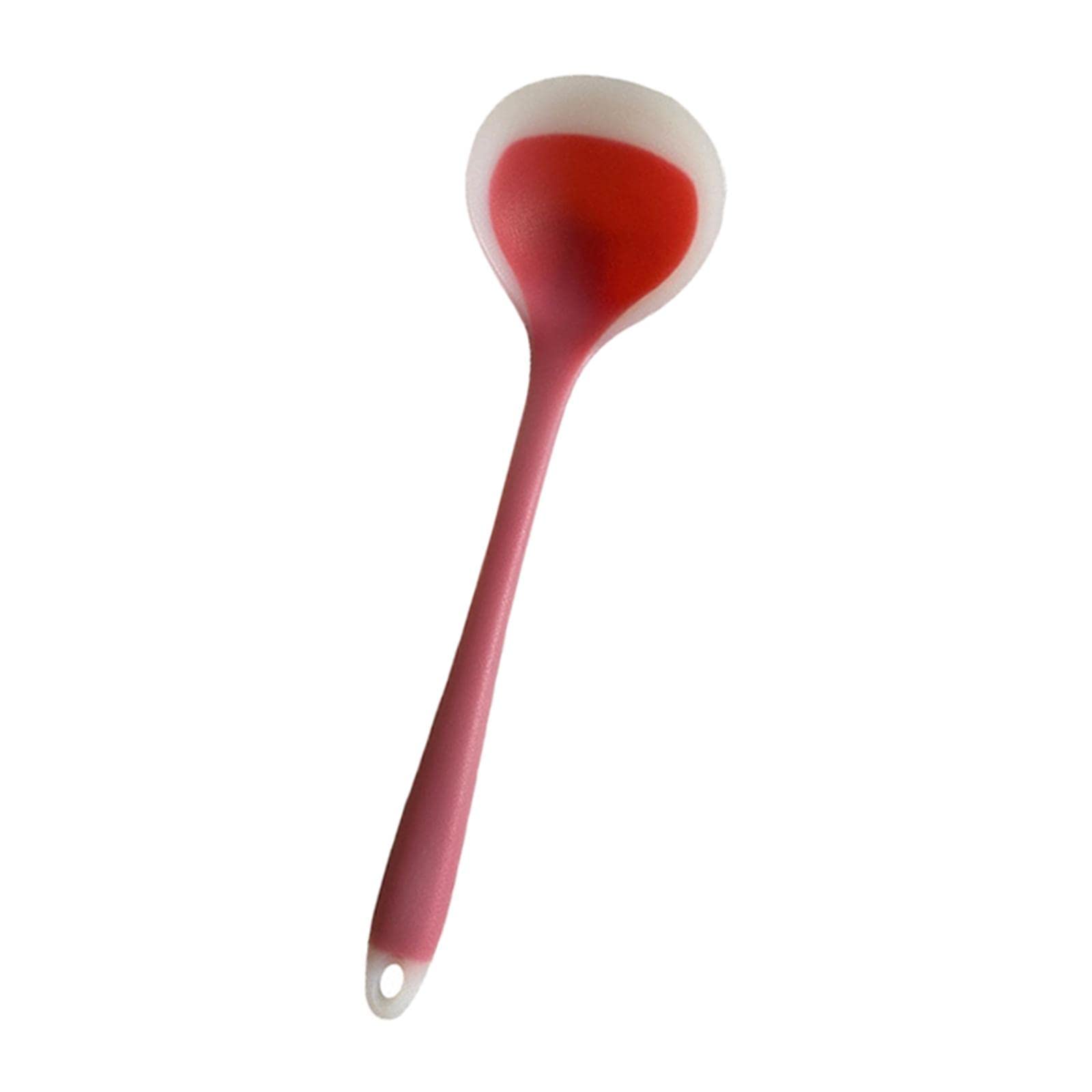 Premium Translucent Silicone Kitchen Spoon - Durable Cooking Utensil for Baking, Mixing & Serving Soup - Heat-Resistant Red Ladle - Ideal for Home Cooking, Meal Prep & Professional Kitchens