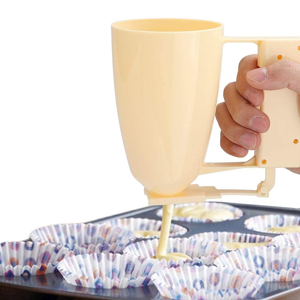 AUNMAS Pancake Batter Dispenser - Waffle & Muffin Maker, Handheld Meatball & Cake Cream Separator - Premium Plastic Kitchen Cooking Tool for Baking, Breakfast & Party Food Prep
