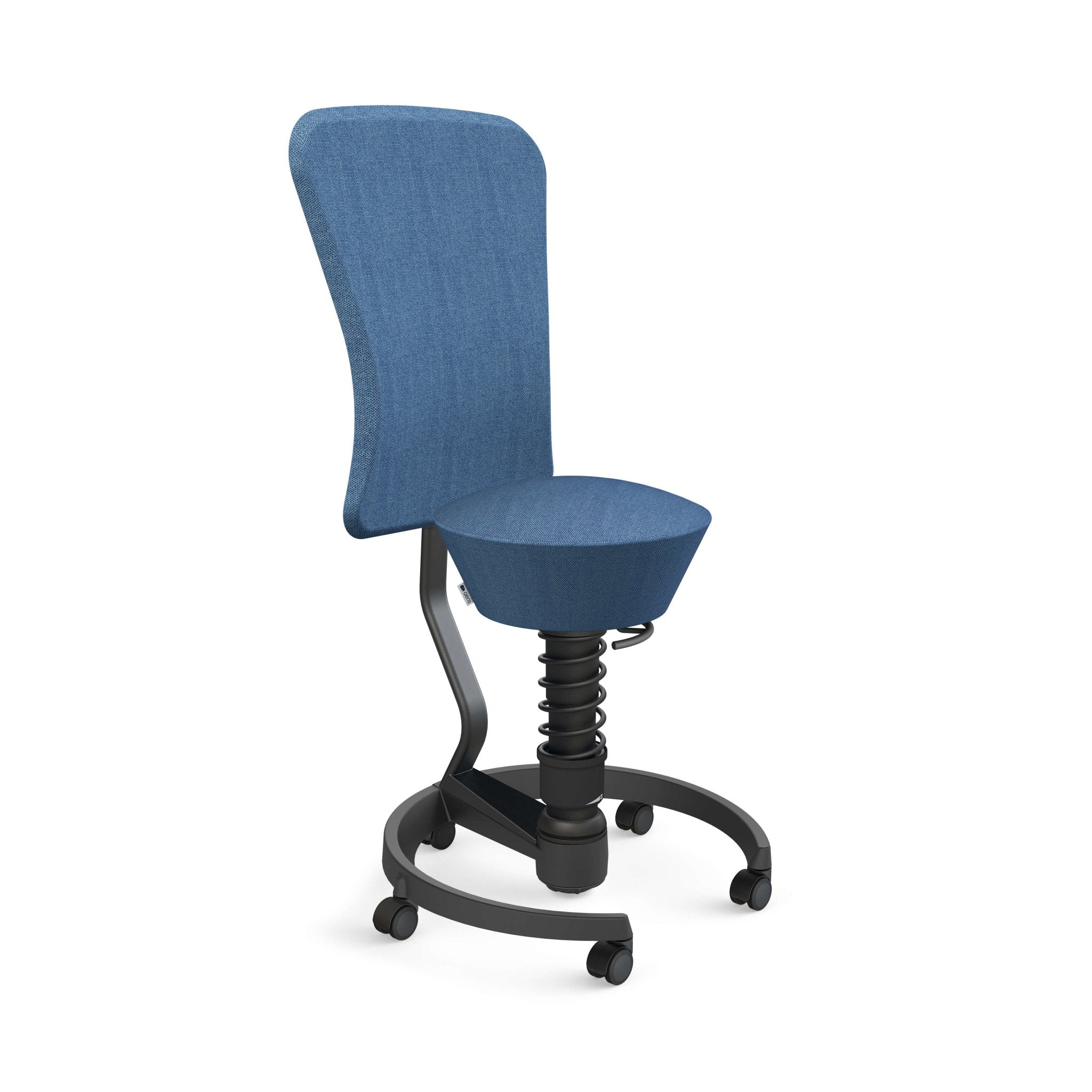 Aeris Swopper Active Sitting Chair with Adjustable Backrest and Casters - Ergonomic Office Stool for Home & Work - Black - Improve Posture While Working or Gaming
