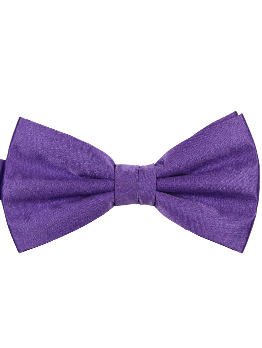 DÉCLIC Classic Plain Purple Bow Tie for Men - Elegant Formal Wear for Weddings, Prom & Special Occasions