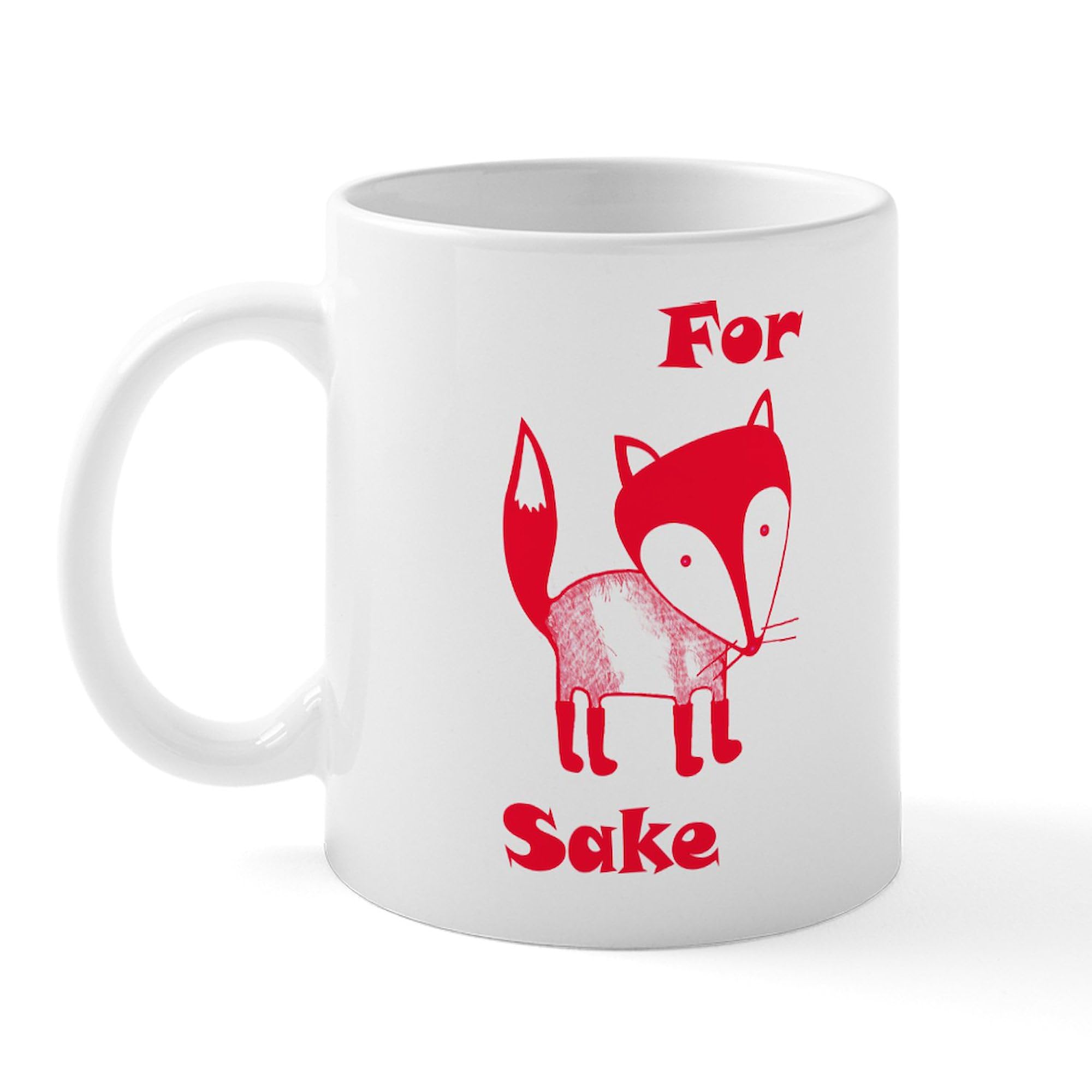 For Fox Sake 11 oz Ceramic Coffee Mug - Funny Fox Design Coffee Cup for Office, Home & Gifts (325ml)