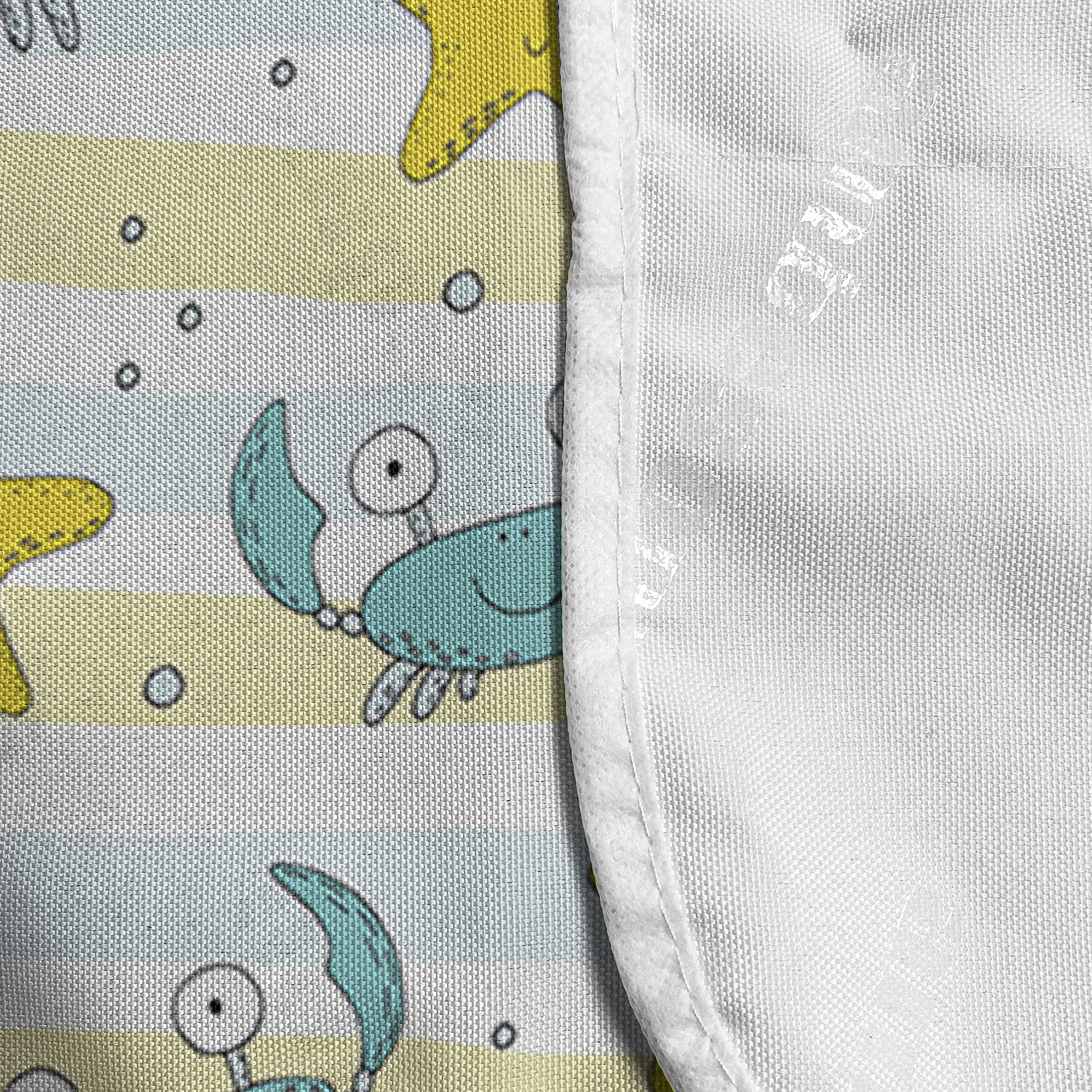 Ambesonne Waterproof Microwave Cover - Ocean Theme with Crabs, Starfish, Bubbles & Lines - 36