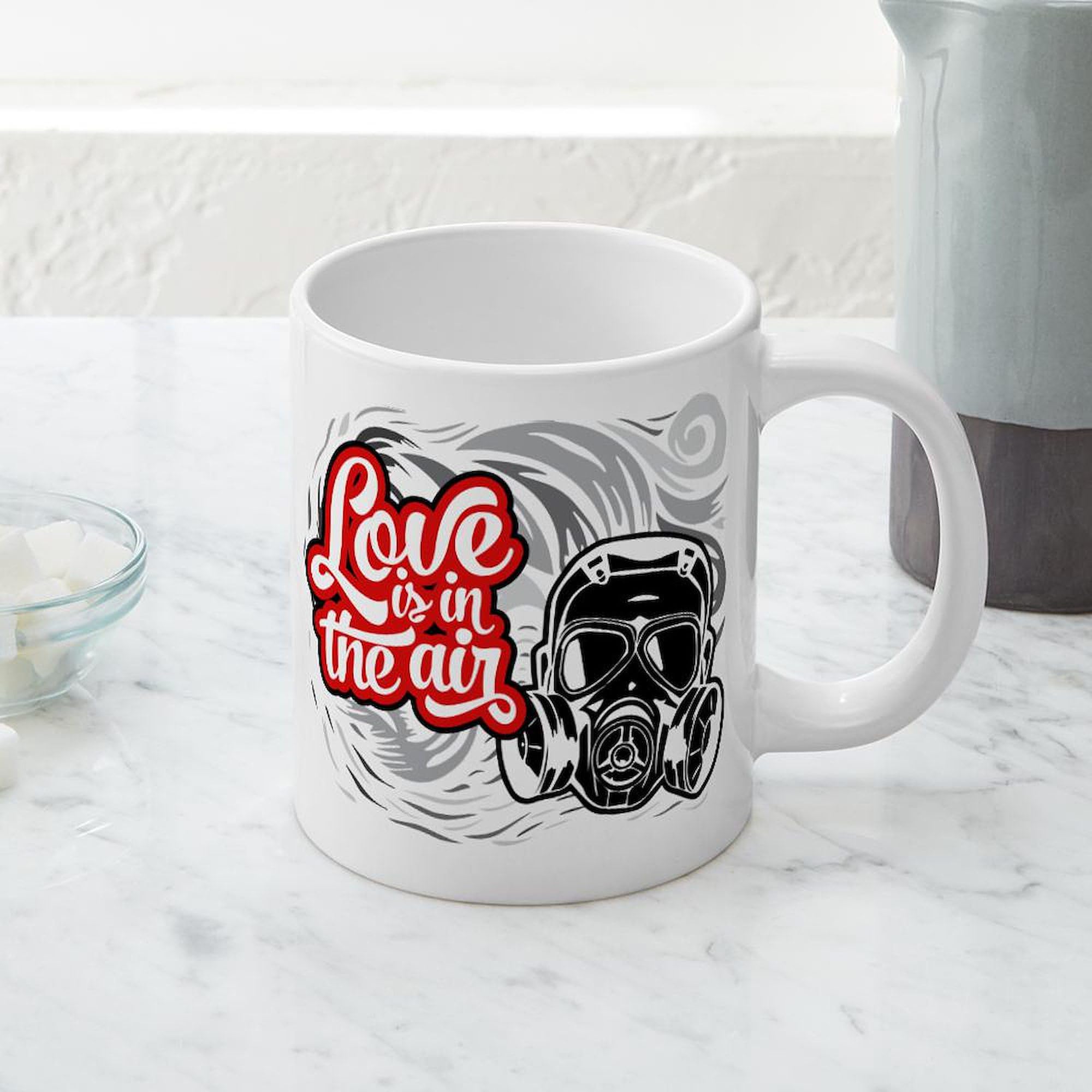 Love Is In The Air 20 oz Ceramic Coffee Mega Mug - Large Insulated Tea Cup for Home, Office & Gifts - Perfect for Coffee, Tea & Hot Beverages