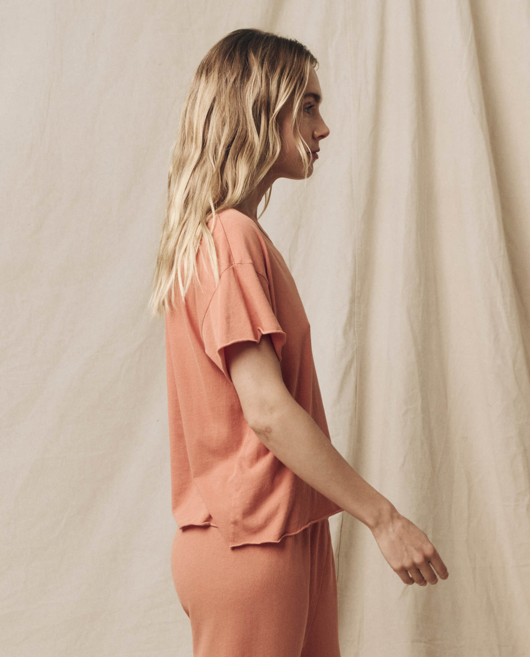 Crop Tee Women's Short Sleeve T-Shirt | Solid Sun Dried Orange Color | Perfect for Summer Outfits, Casual Wear & Beach Vacations